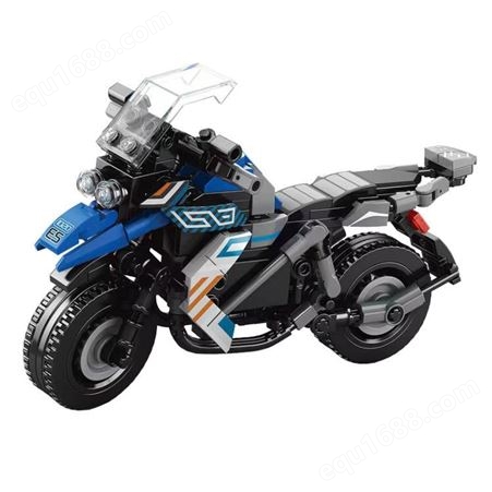 澳可越野摩托机车模型儿童益智拼装玩具男孩兼容乐高积木礼物摆件